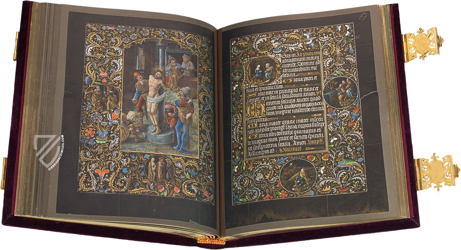 Gold, silver, and bright colors appear all the more spectacular when contrasted by a black background (Black Prayer Book of Galeazzo Maria Sforza, Bruges, Belgium — 1466–1476)