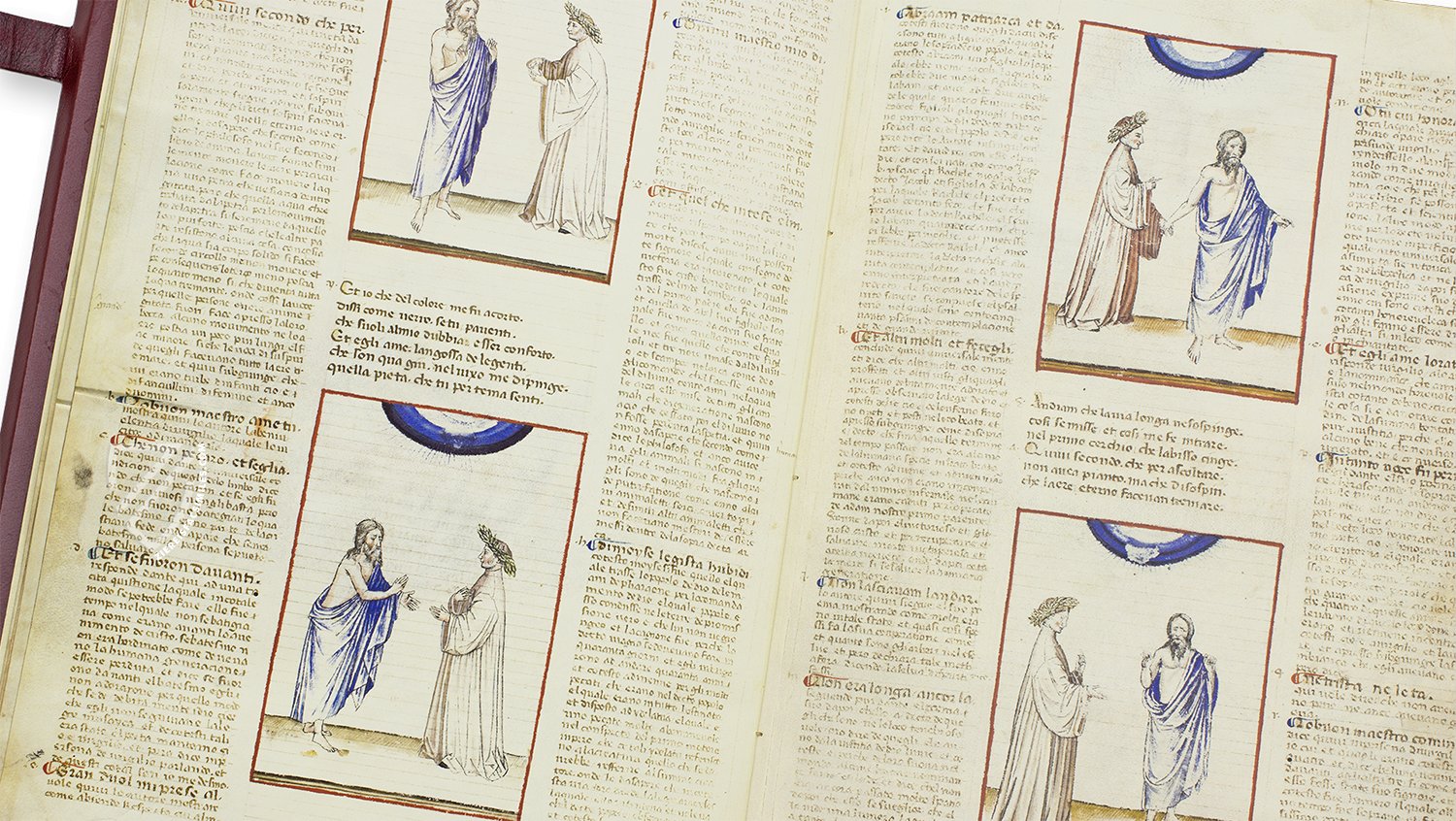 One of many inspirations for Geoffrey Chaucer: Dante's magnum opus (Dante Alighieri – Divine Comedy – Gradenighiano Codex, Venice or Bologna (Italy) – 1392–1393 or 1399–1400)